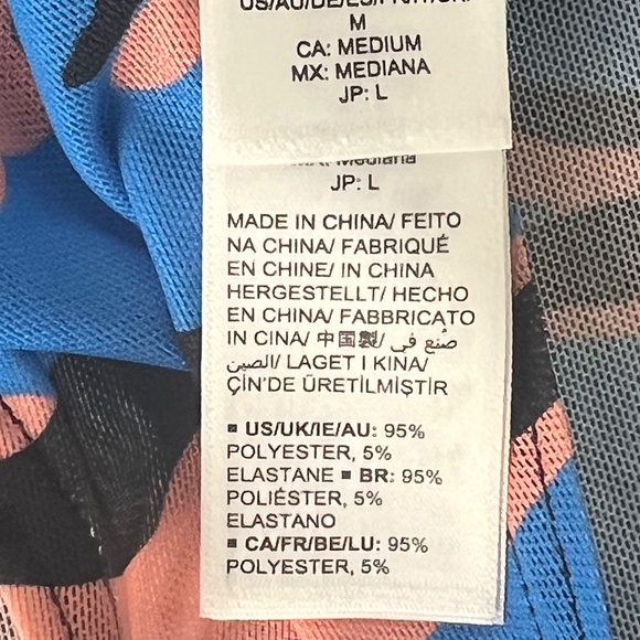 Terea Blue Sleeveless Mesh Bodysuit Size Medium New with Tag - Picture 5 of 7